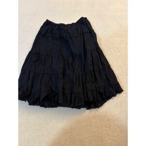 Derek Heart Black Tiered Mini Skirt Y2K Ruffle Cotton Raw Hem Small
